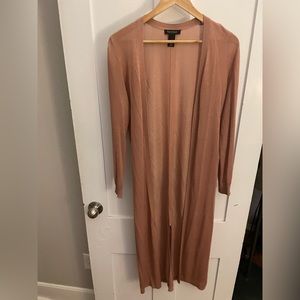 White House Black Market Sheer Dusty Pink Duster